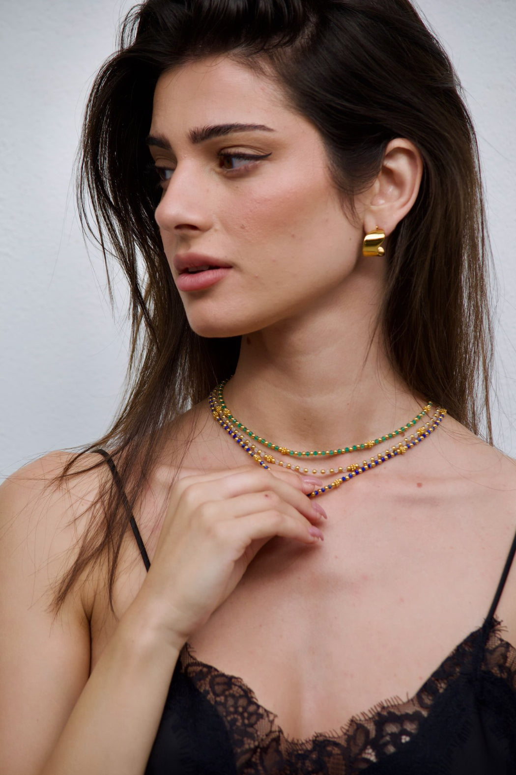 Delphi Lapis Beaded Necklace