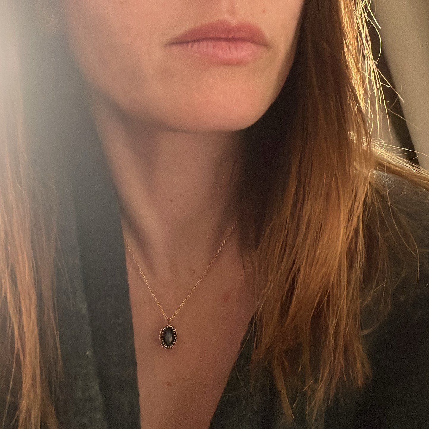 Handcrafted Black Onyx Pendant Necklace