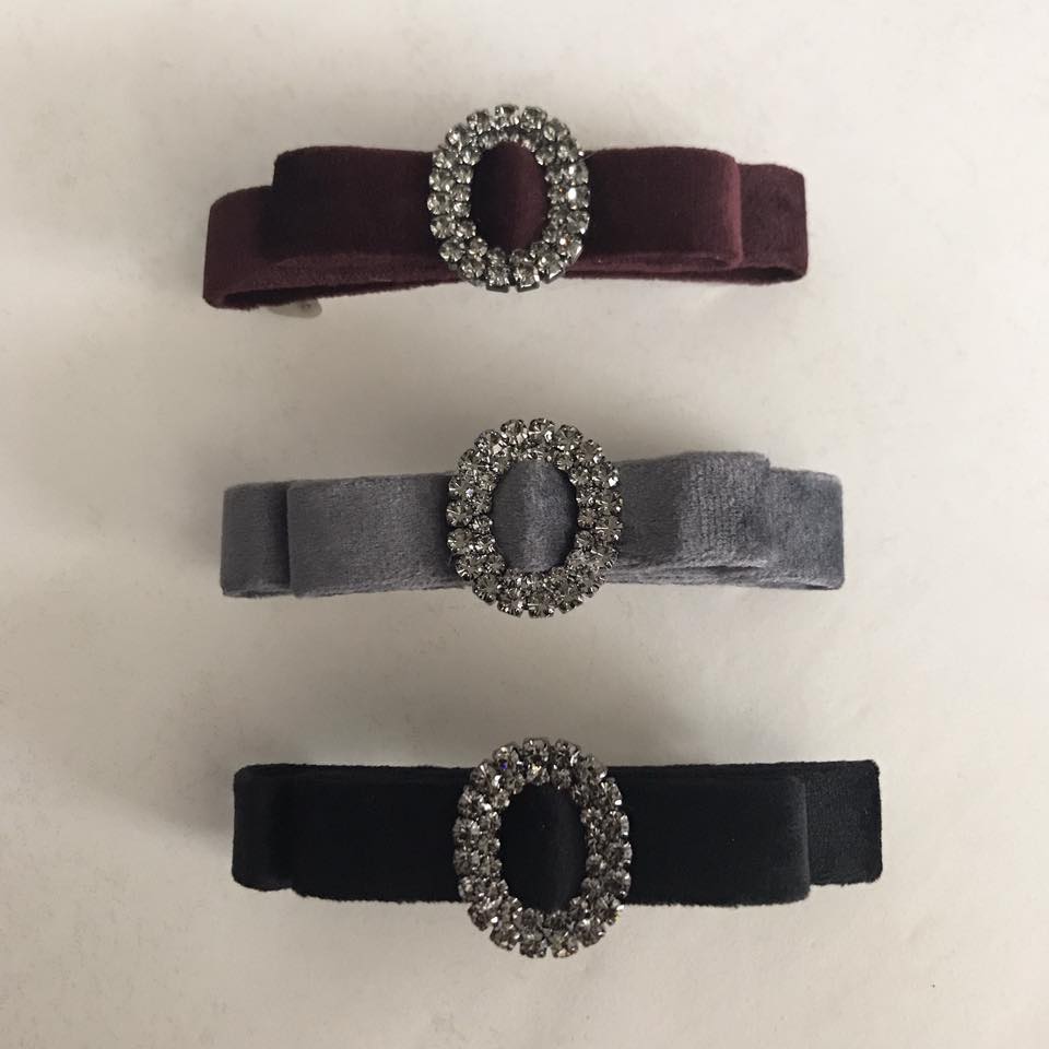 Bow Barrette with Crystal Buckle