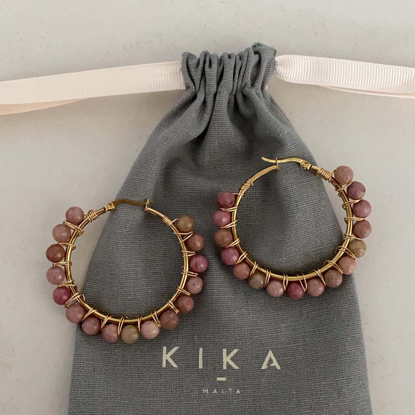 Beaded Stainless Steel Hoops