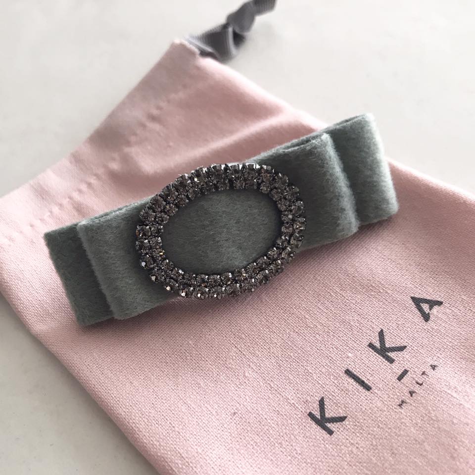 Bow Barrette with Crystal Buckle