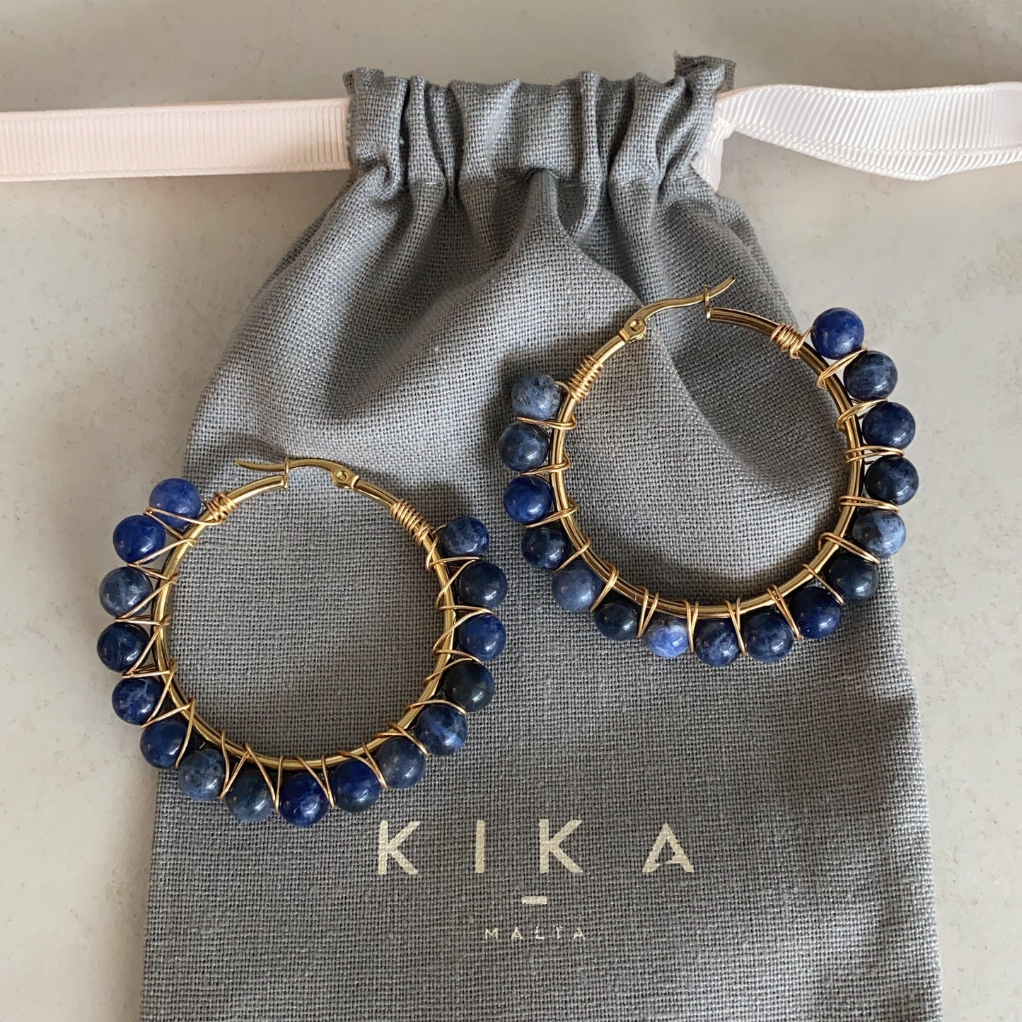 Beaded Stainless Steel Hoops