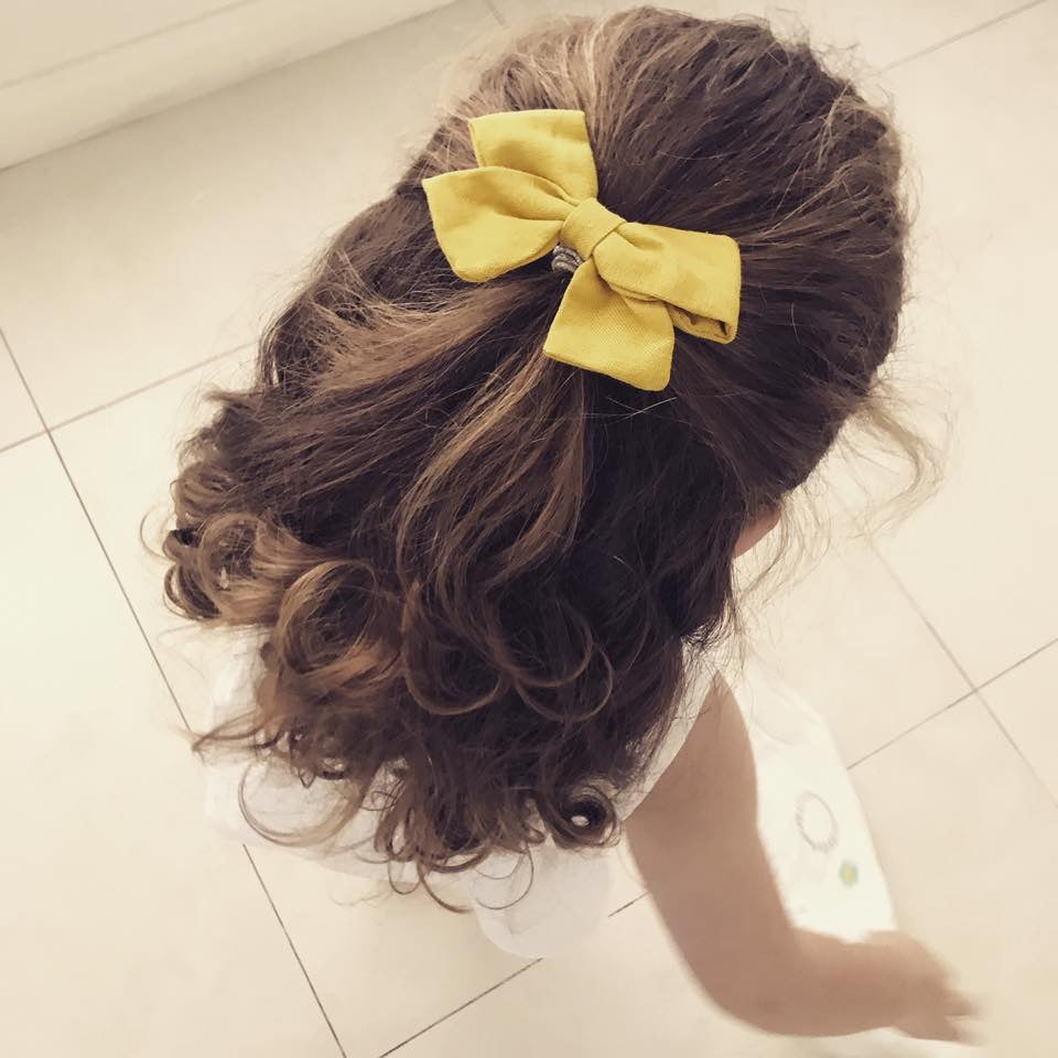 Set of 2 Linen Bow Clips