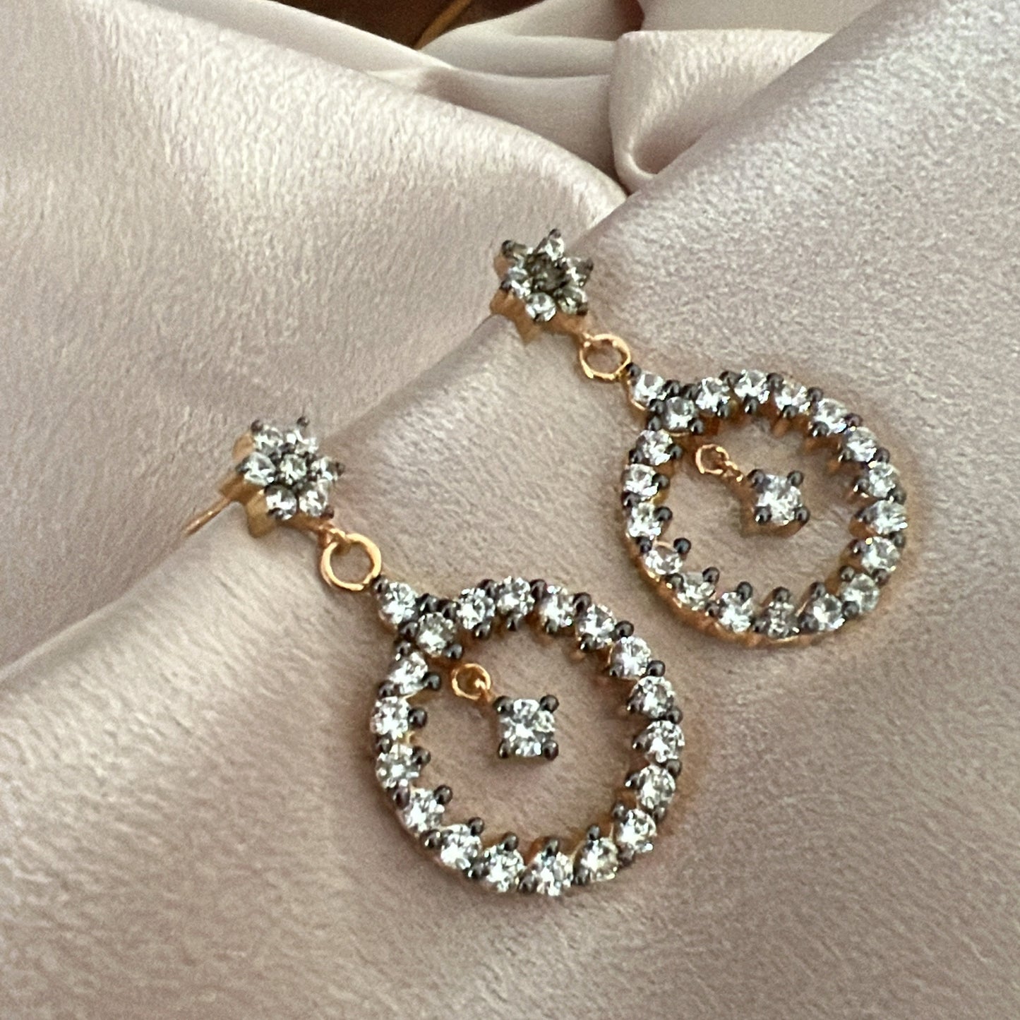 Handcrafted CZ Dangle Earrings