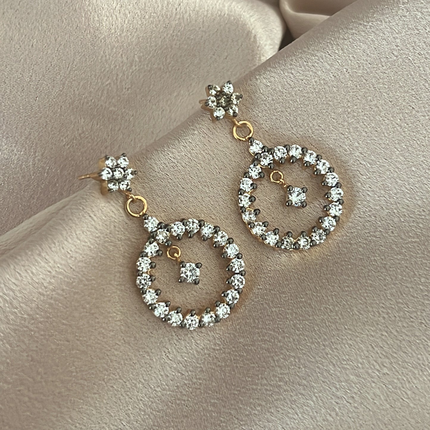 Handcrafted CZ Dangle Earrings