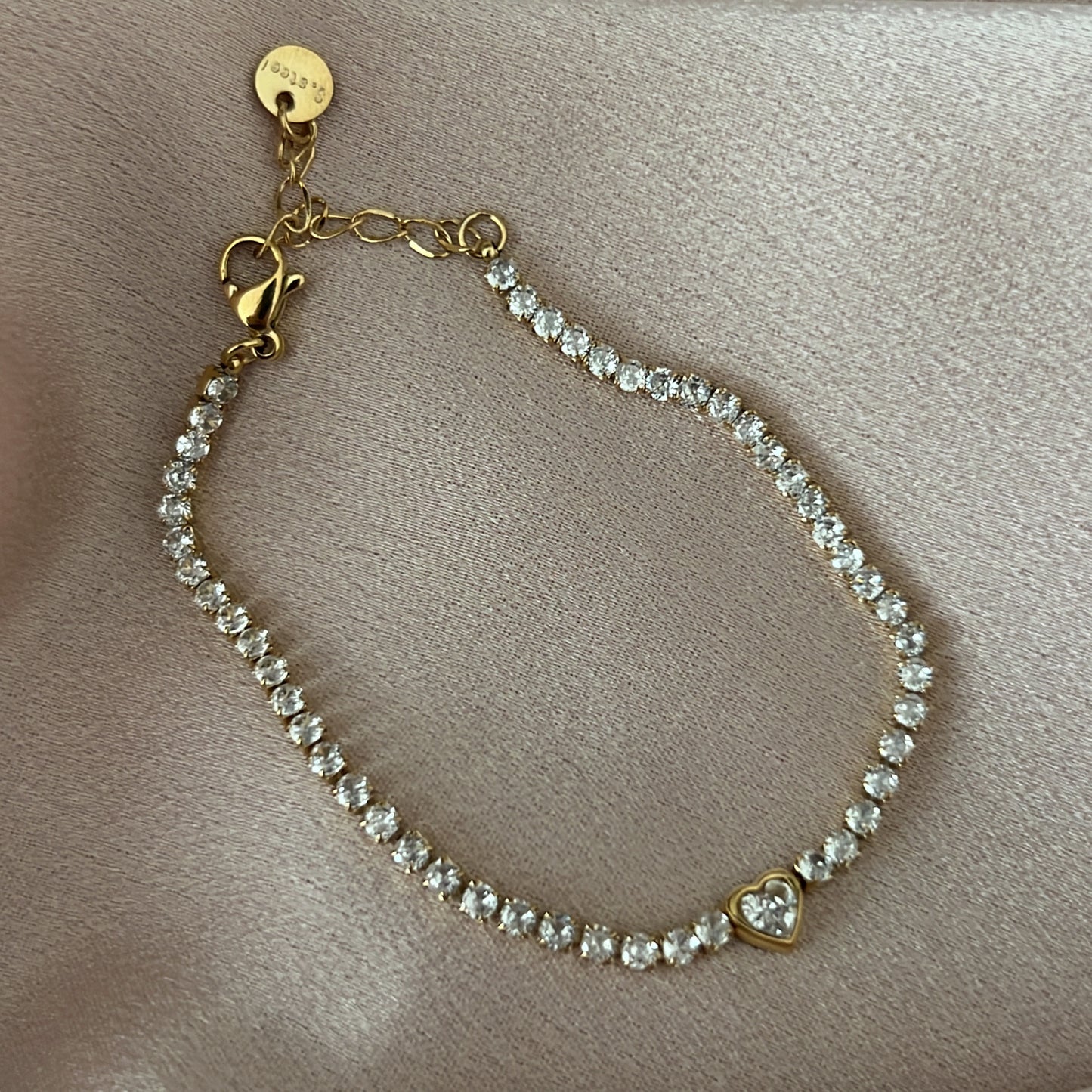 Heart Stainless Steel Tennis Bracelet