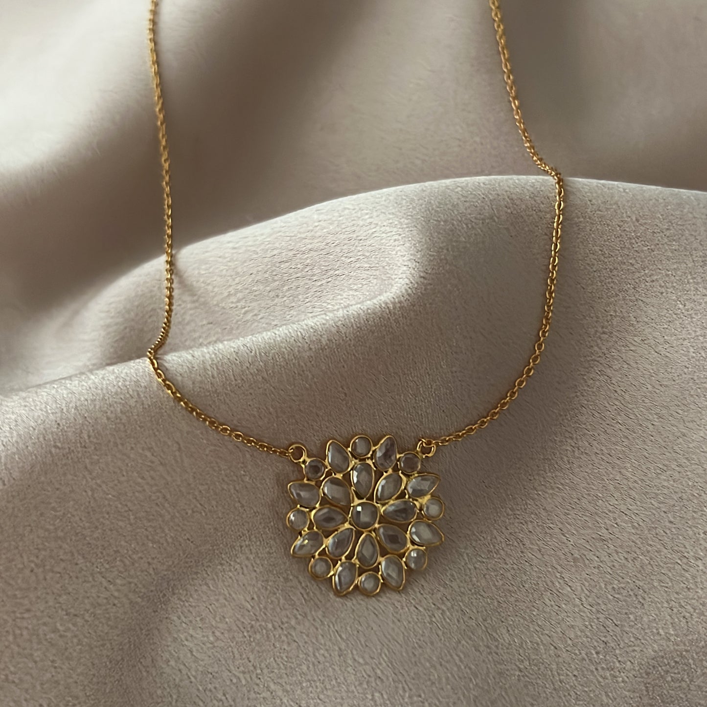 Handcrafted Gold Plated CZ Necklace