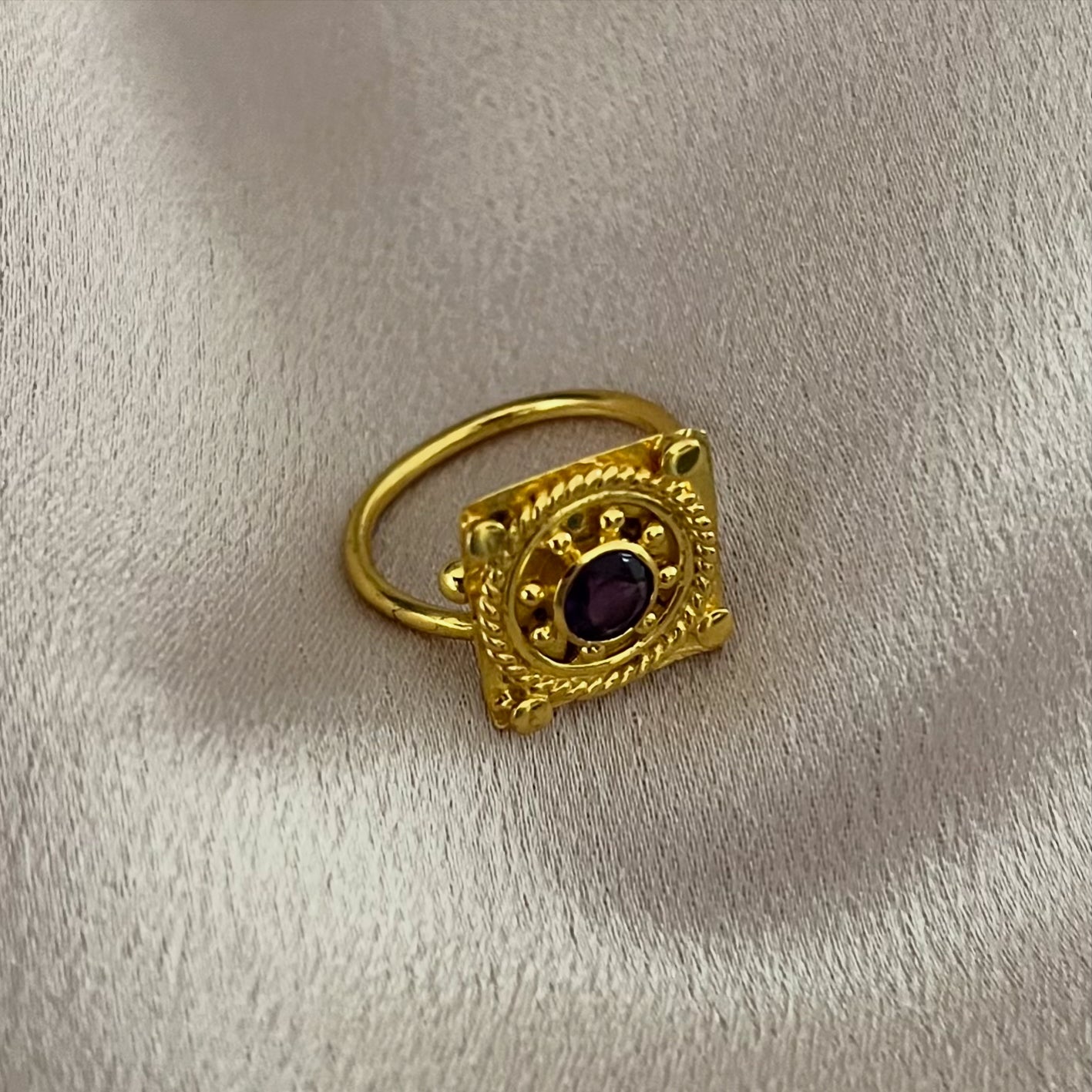 Helm Amethyst Handcrafted Ring