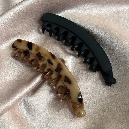 Matte Banana Claw Hair Clips Set of 2