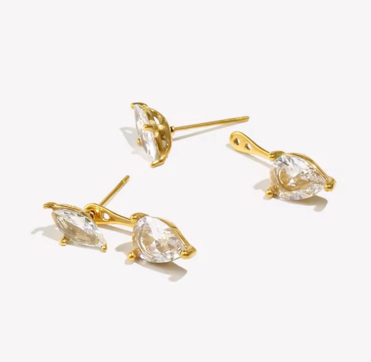 Floating Crystals Stud Earrings