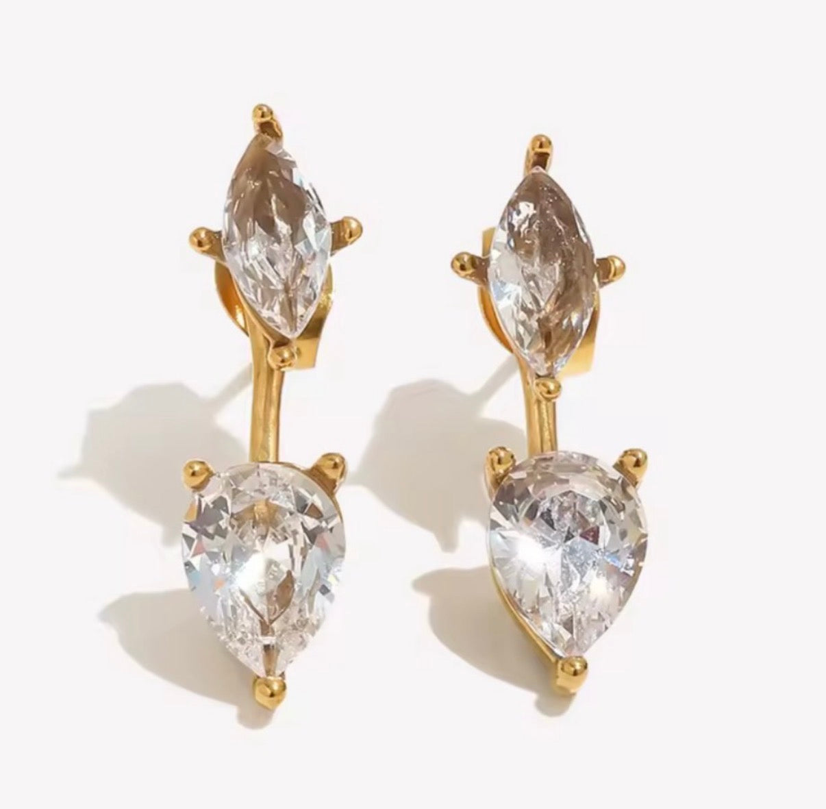 Floating Crystals Stud Earrings