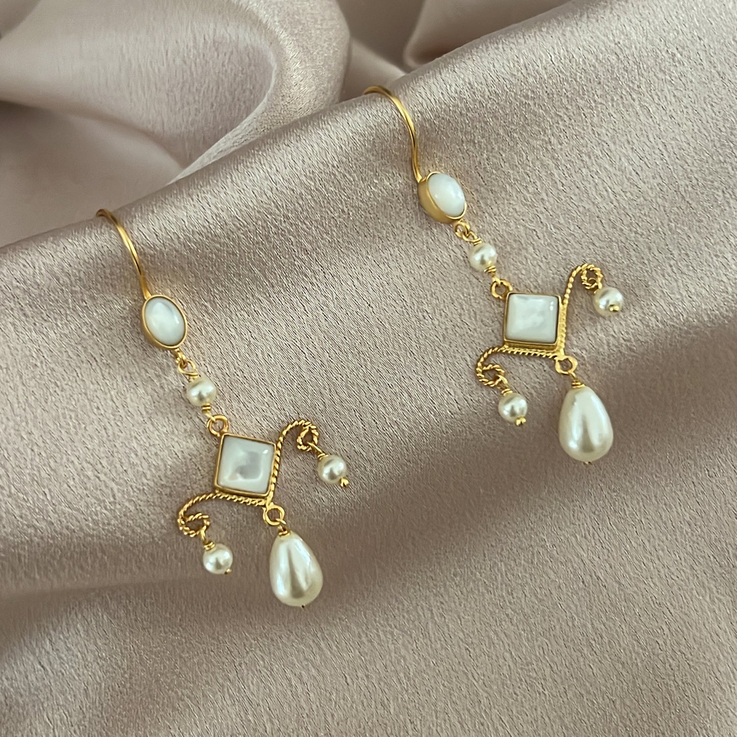 Handcrafted Gold Plated Chandelier Earrings