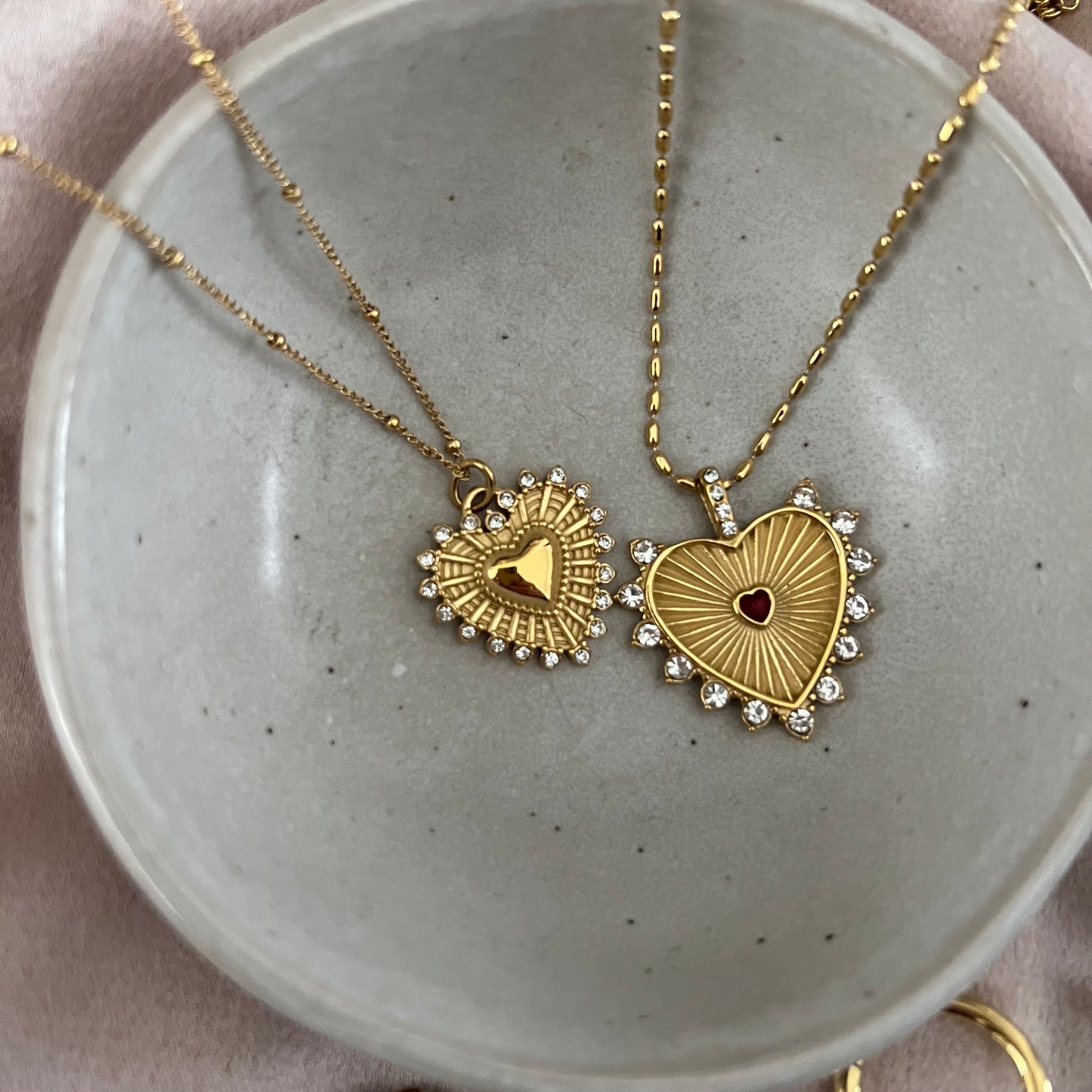 Sicilian Red Heart Pendant Necklace