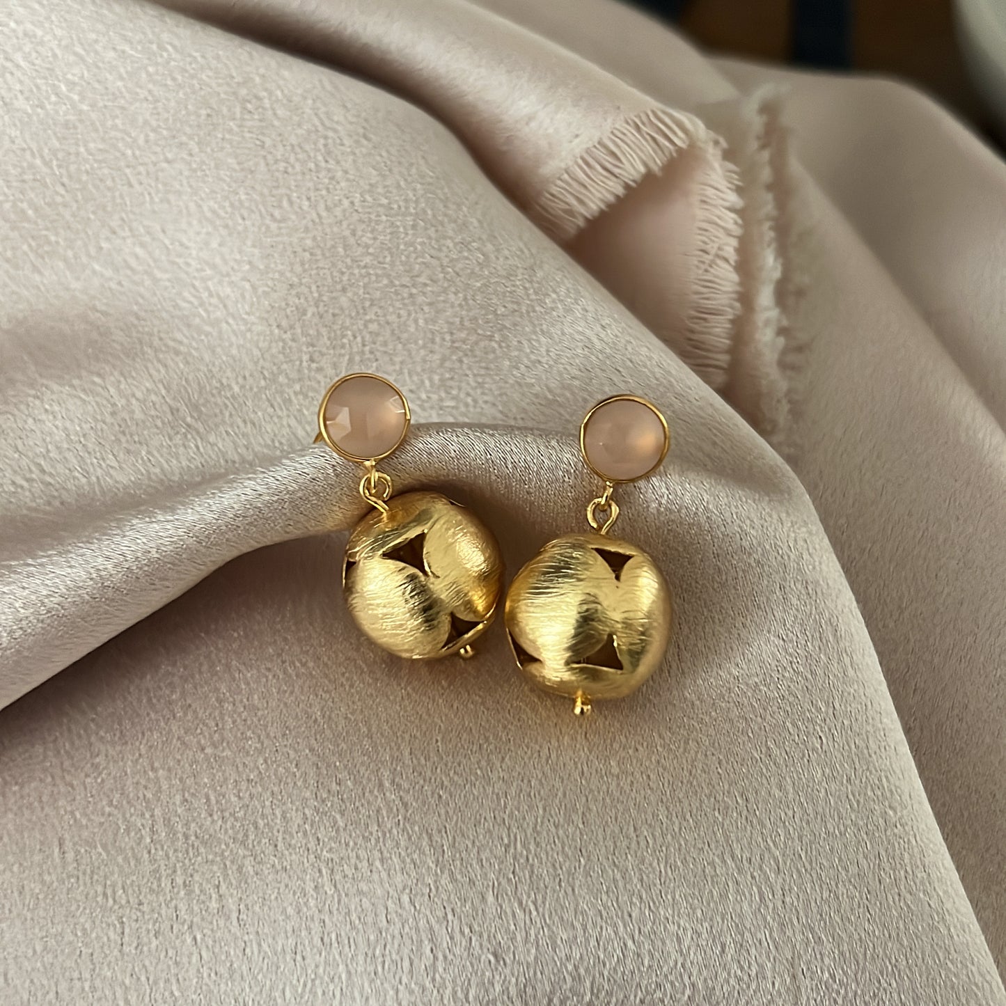 Handcrafted Gold Plated Drop Earrings