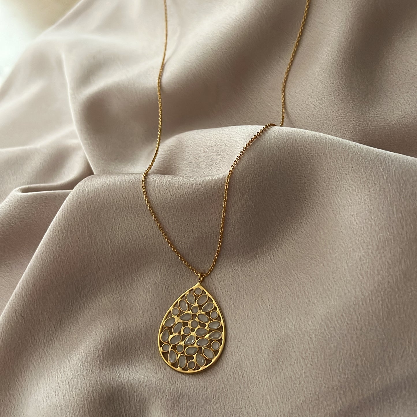 Handcrafted Gold Plated CZ Necklace