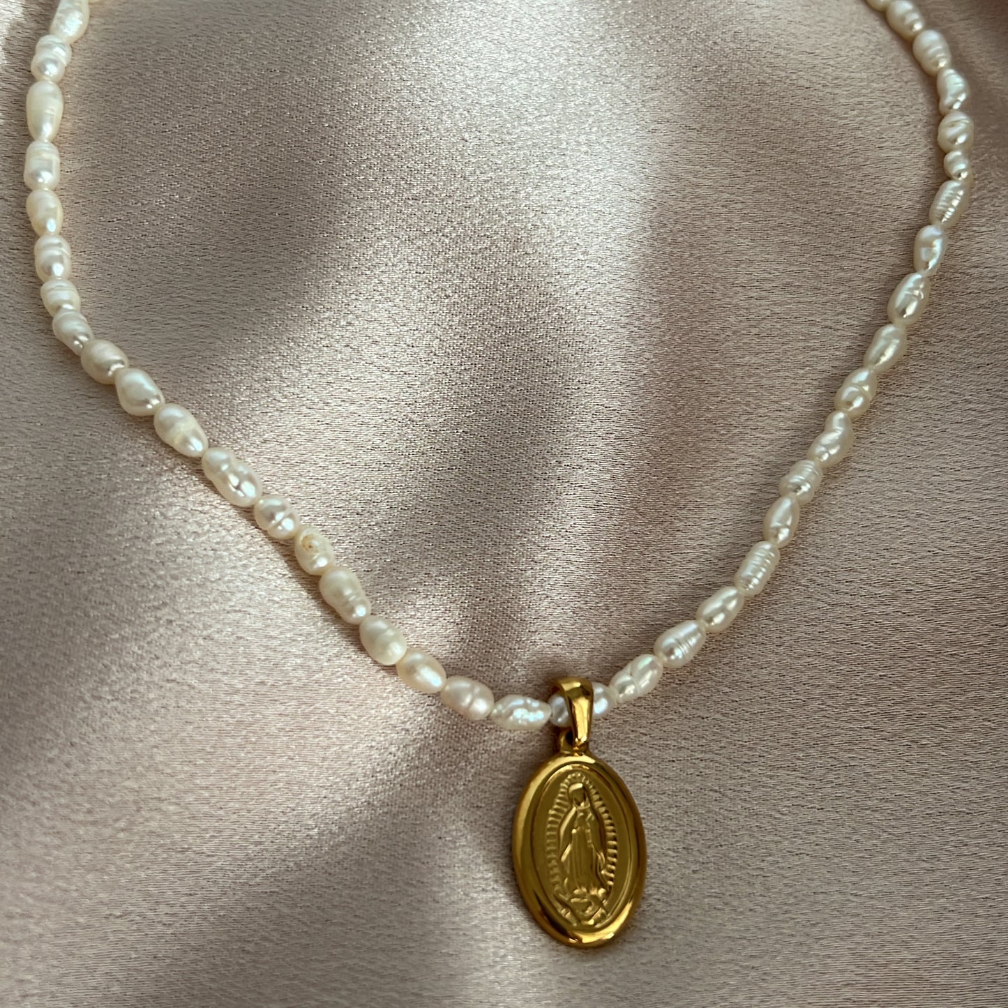 Sancta Pearl Stainless Steel Necklace