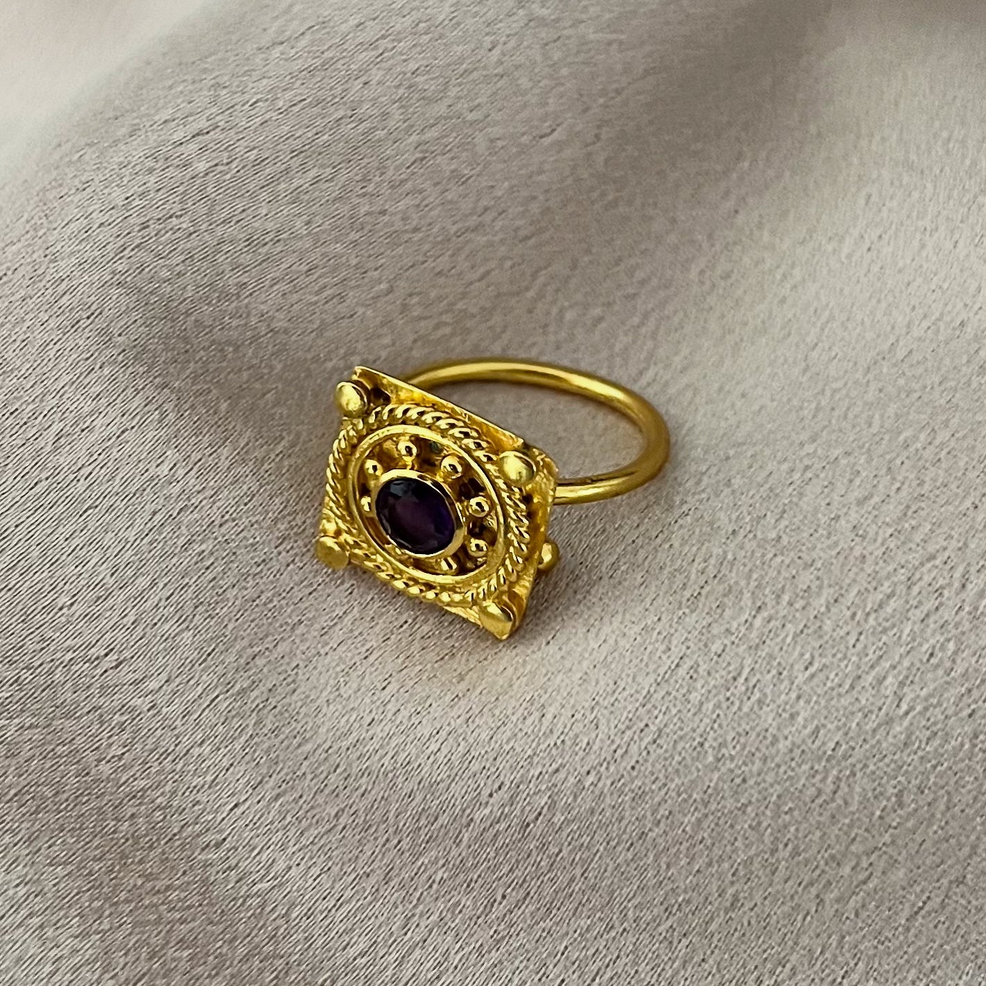 Helm Amethyst Handcrafted Ring