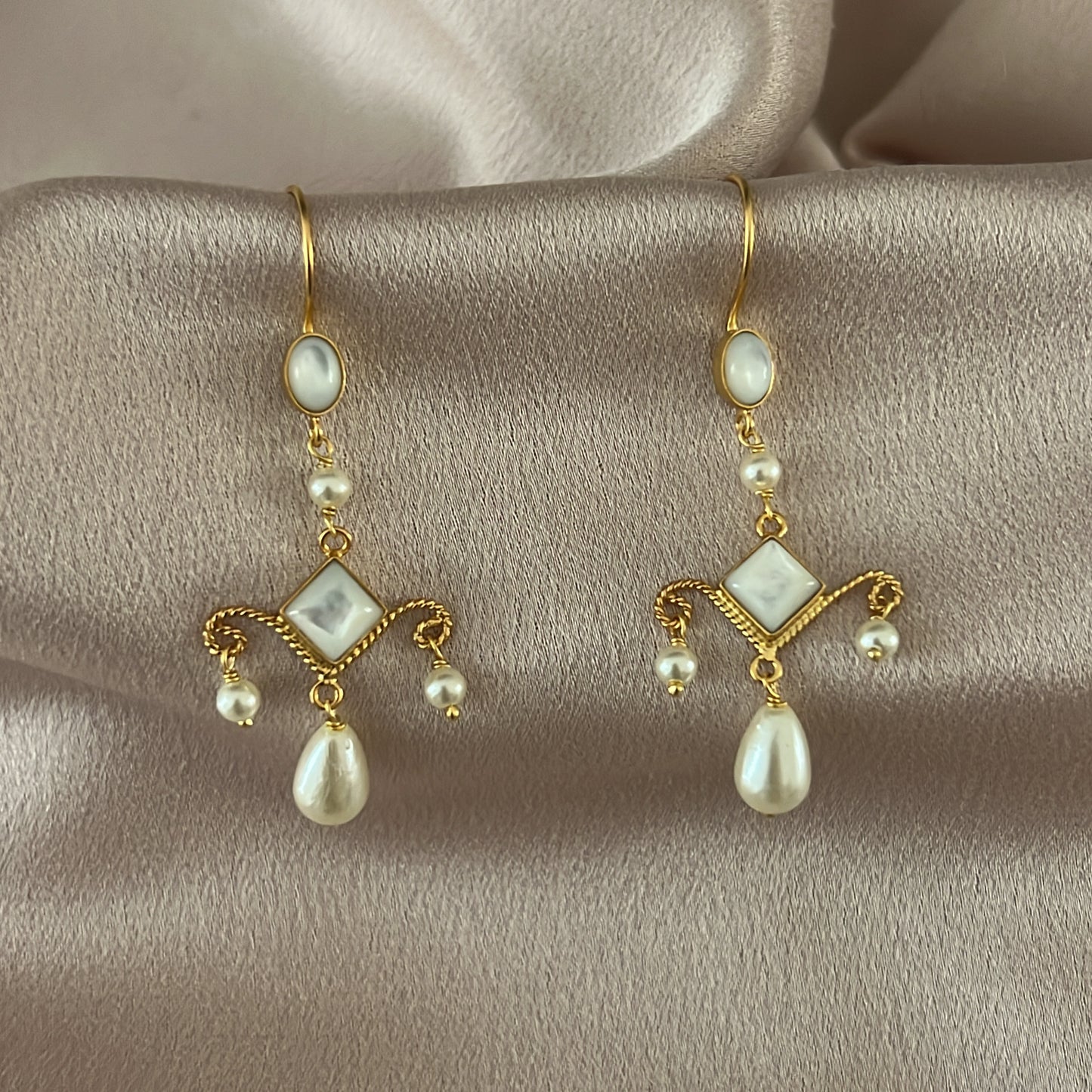 Handcrafted Gold Plated Chandelier Earrings