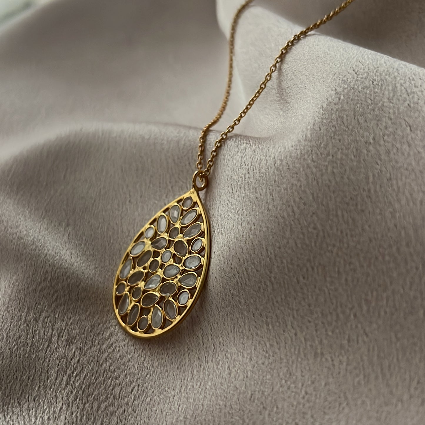 Handcrafted Gold Plated CZ Necklace