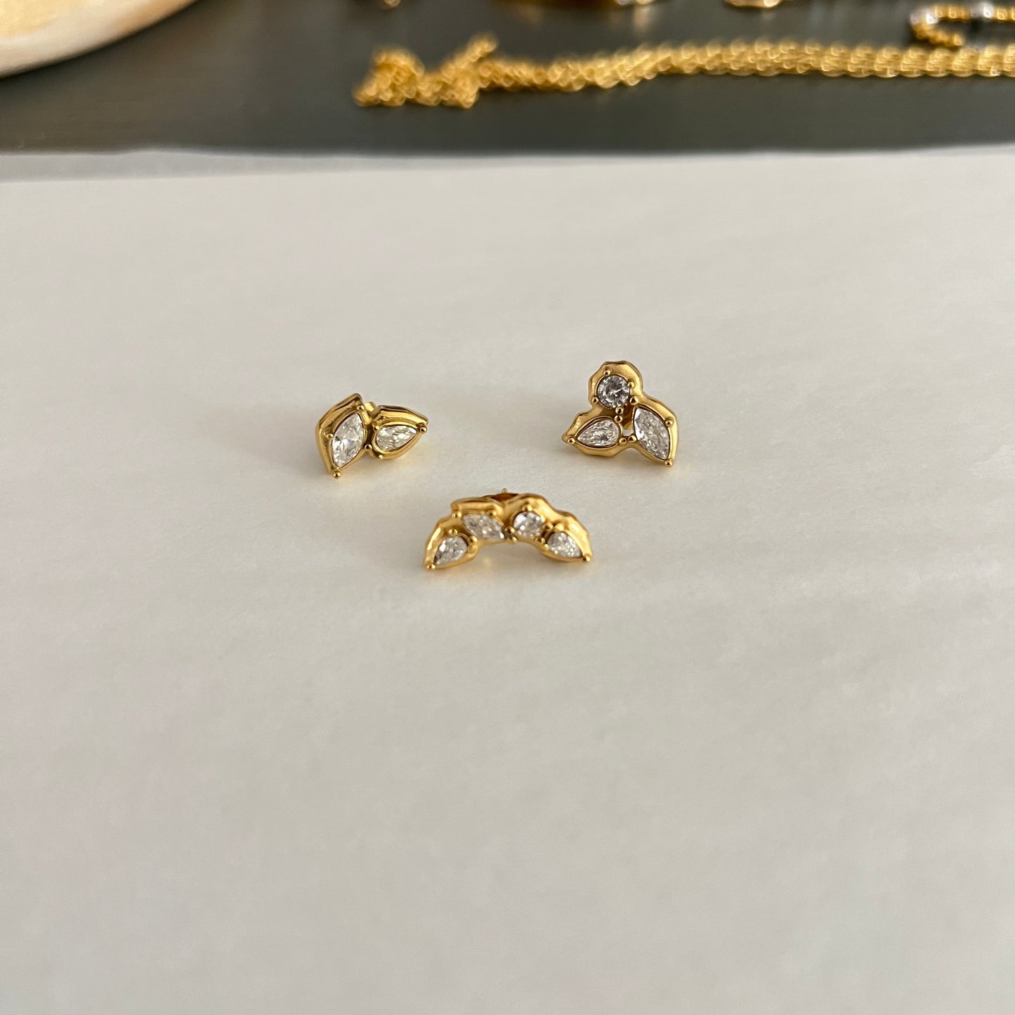 Liz Set of 3 Cluster Studs