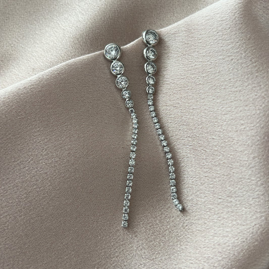 Tennis Long Drop Earrings