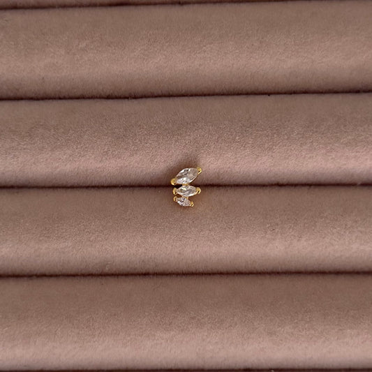 Lotus Zircon Stud Earring
