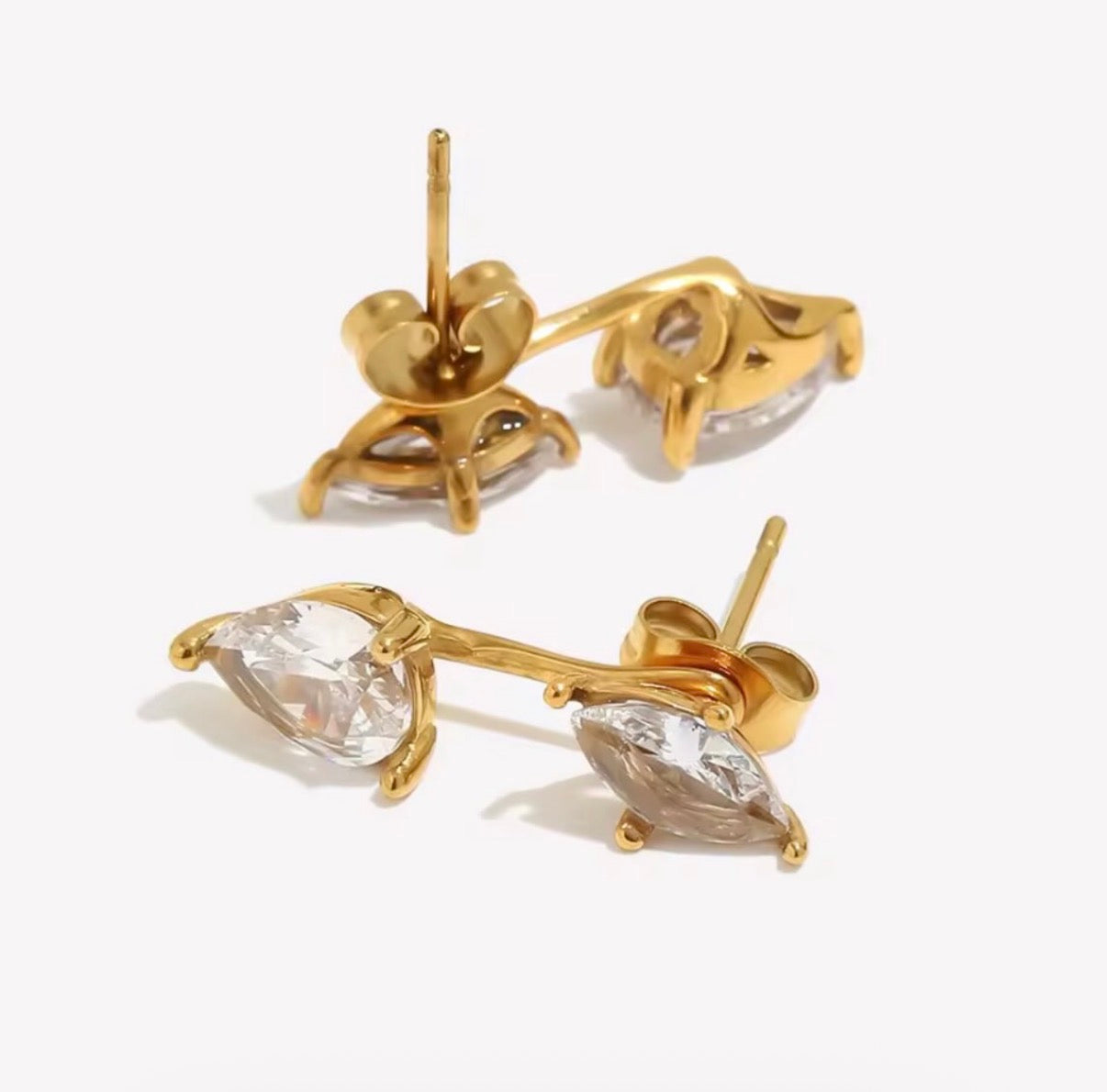 Floating Crystals Stud Earrings
