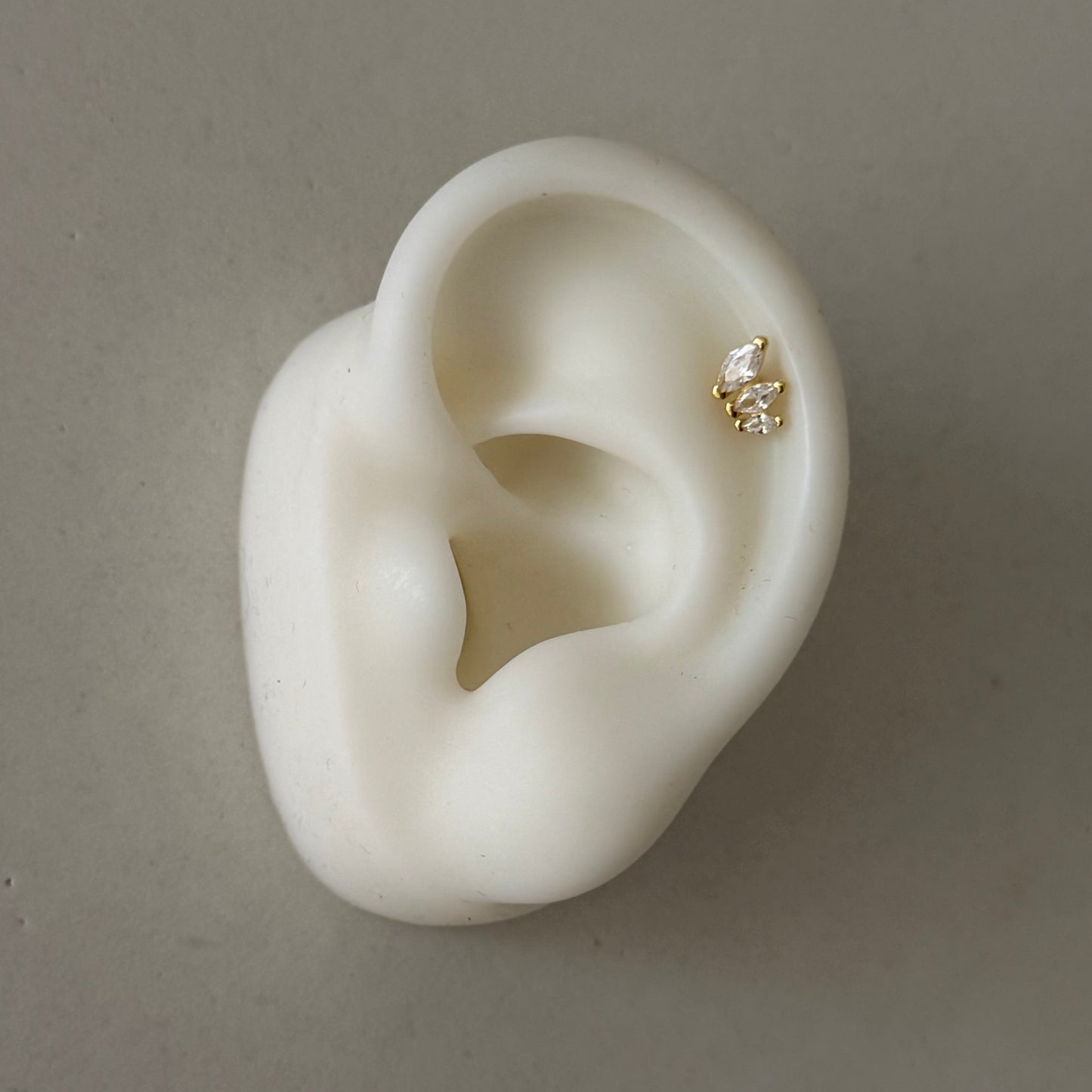 Lotus Zircon Stud Earring