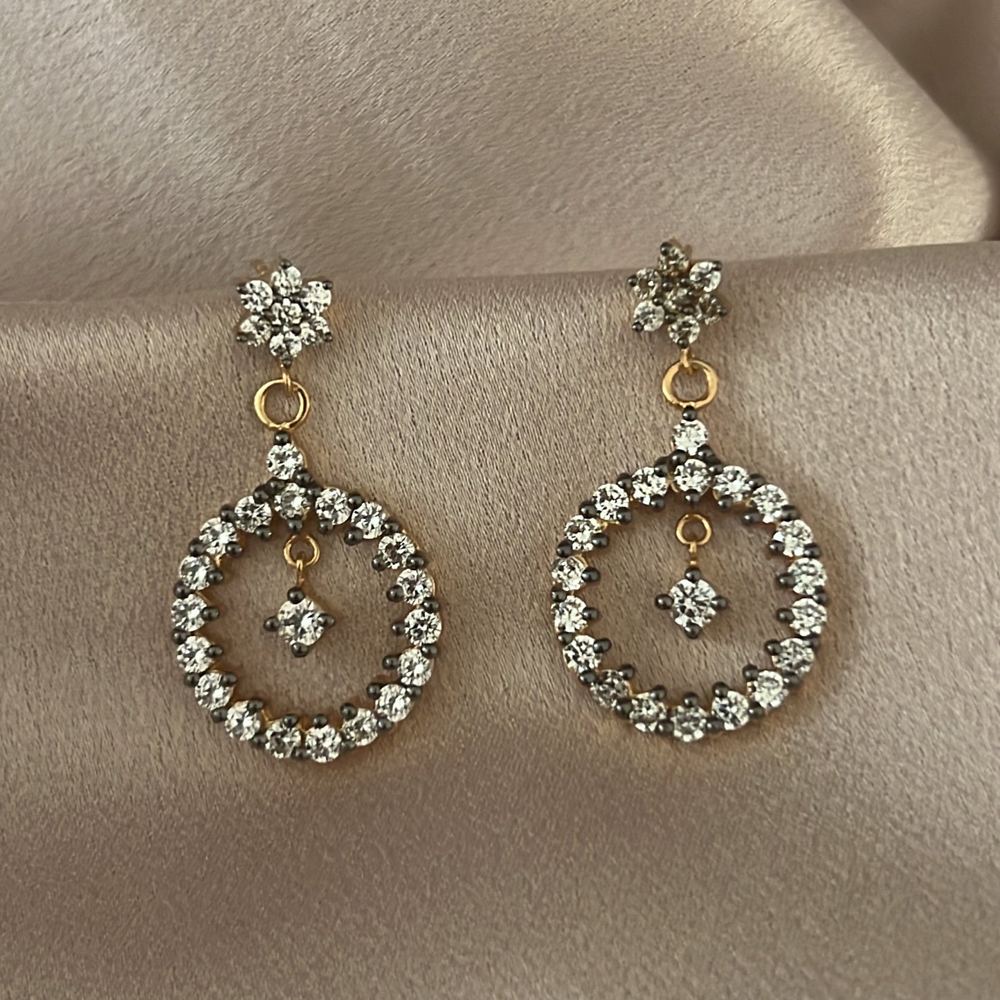 Handcrafted CZ Dangle Earrings