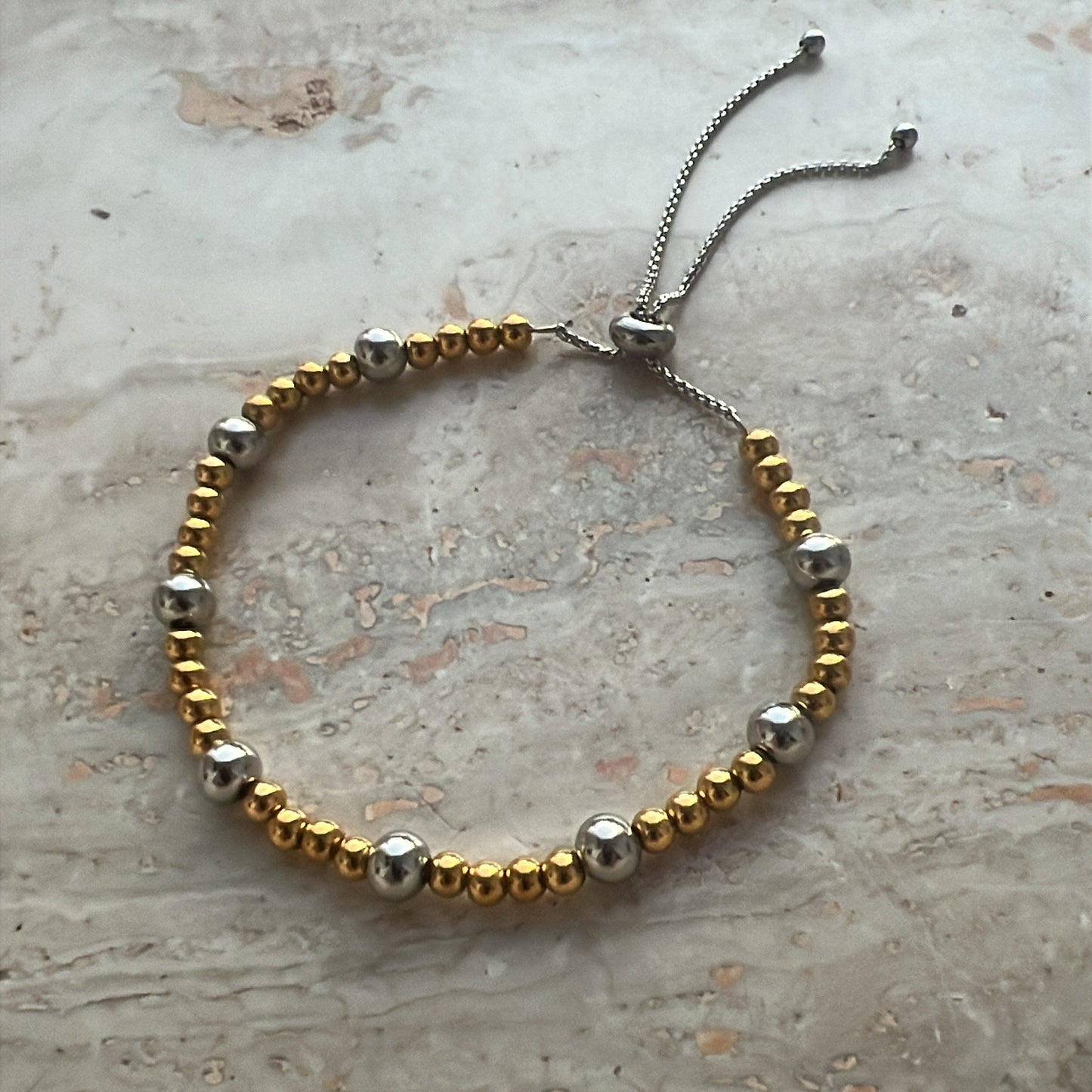 Mixed Metal Beaded Bracelet