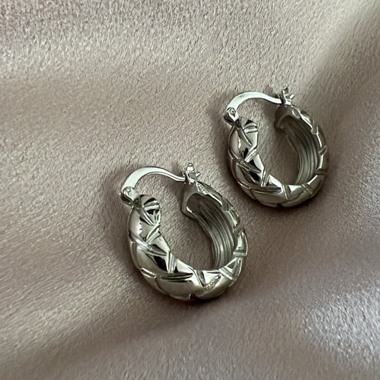 925 Silver Chunky Hoops