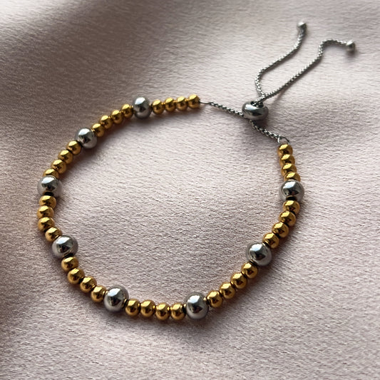 Mixed Metal Beaded Bracelet