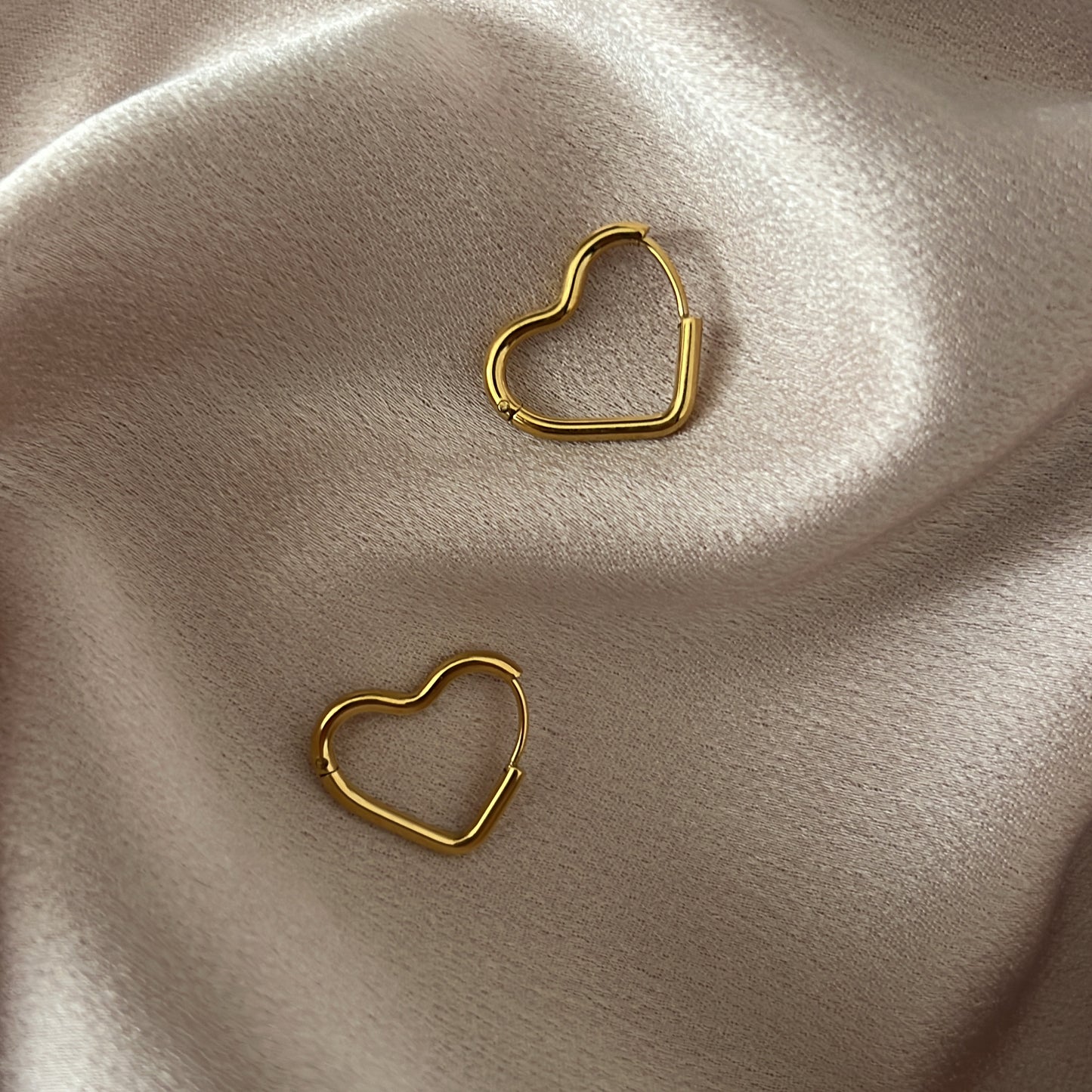 Heart Stainless Steel Hoops