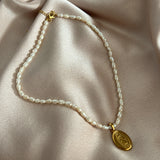 Sancta Pearl Stainless Steel Necklace