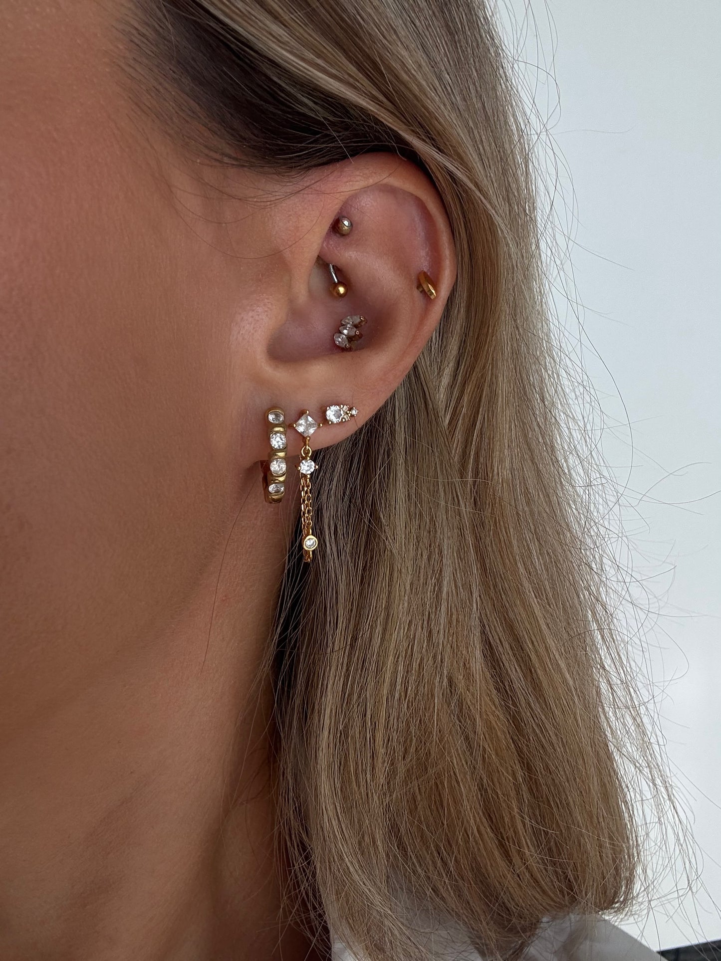 Lotus Zircon Stud Earring