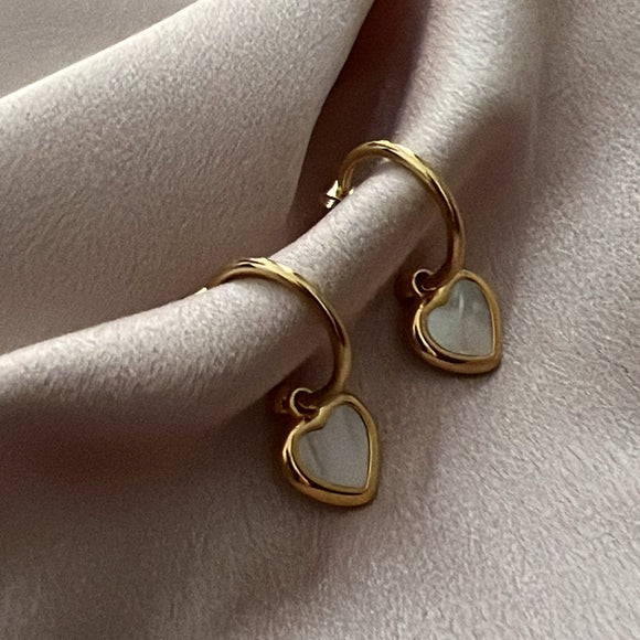 Capri Stainless Steel Heart Earrings