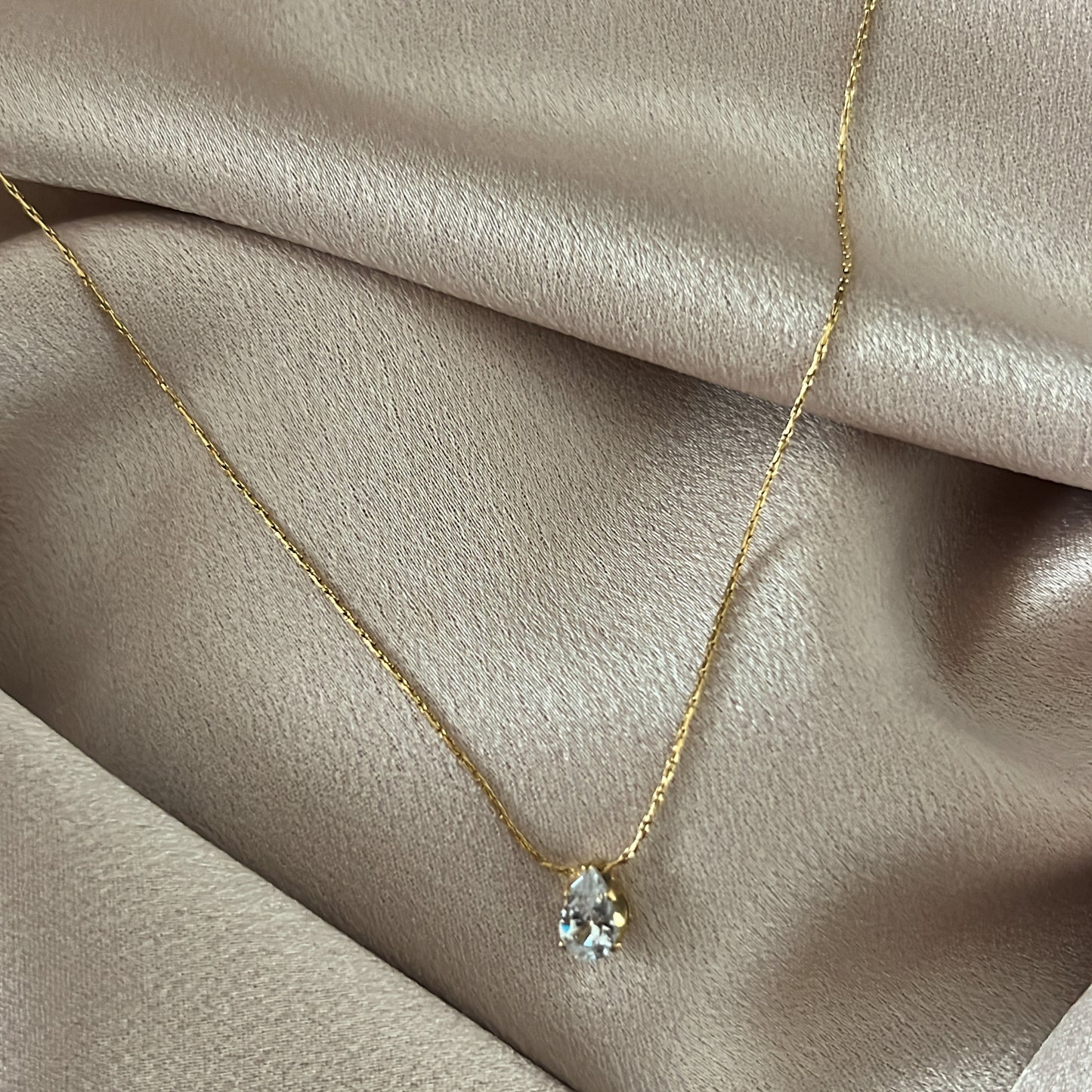 Mae Drop Crystal Pendant Necklace