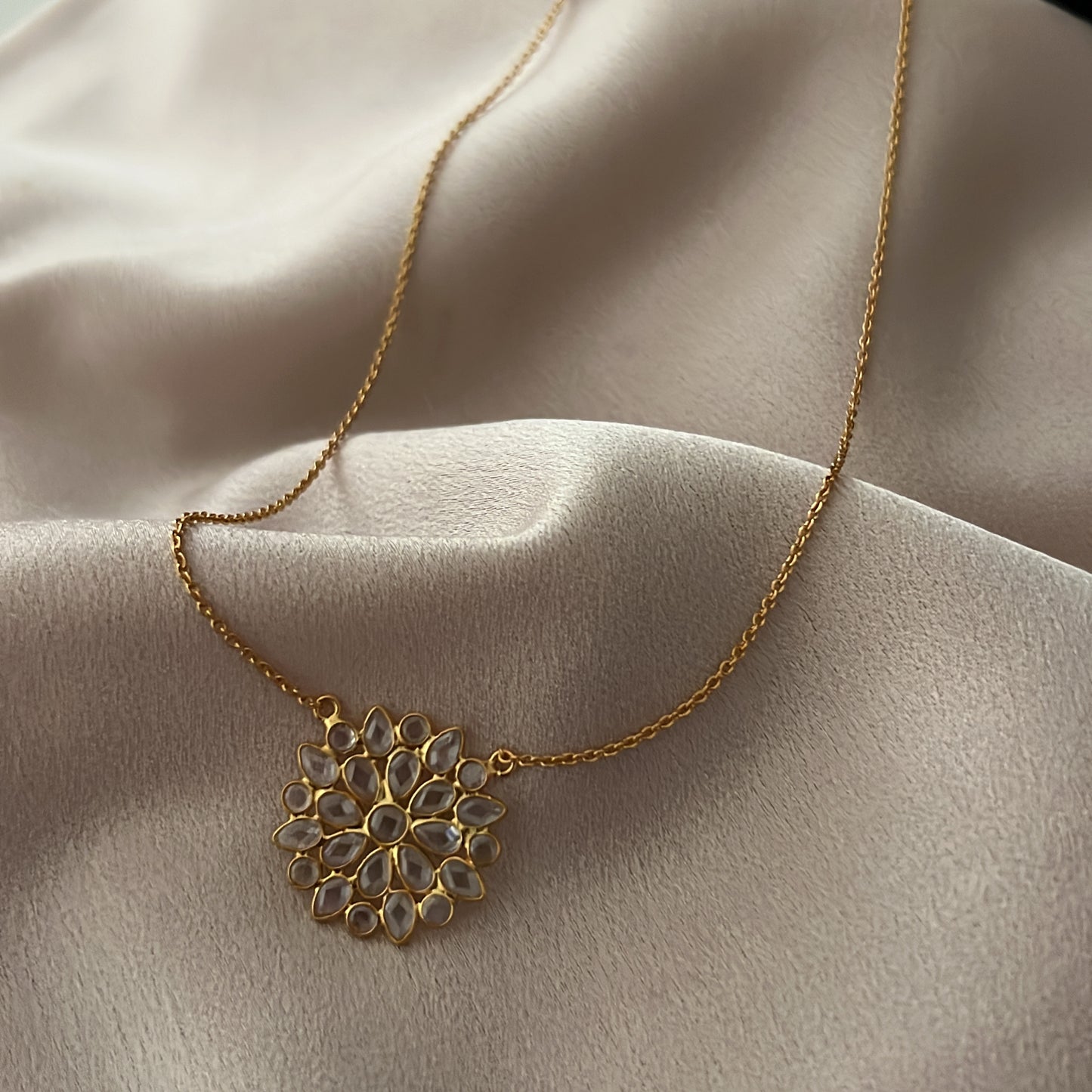 Handcrafted Gold Plated CZ Necklace