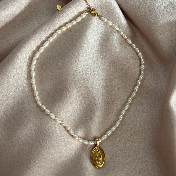 Sancta Pearl Stainless Steel Necklace