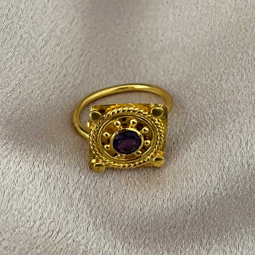 Helm Amethyst Handcrafted Ring
