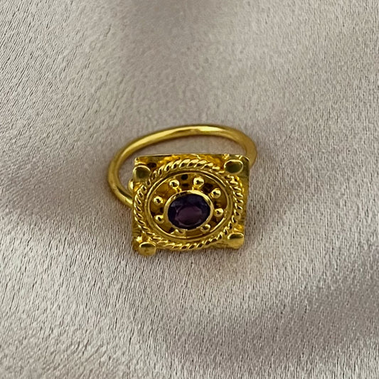 Helm Amethyst Handcrafted Ring