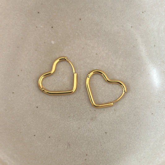 Heart Stainless Steel Hoops