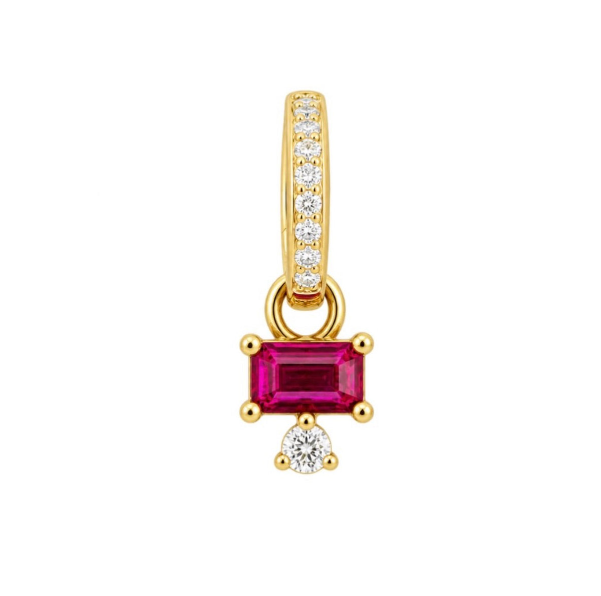 Mia Pink Charm Huggie