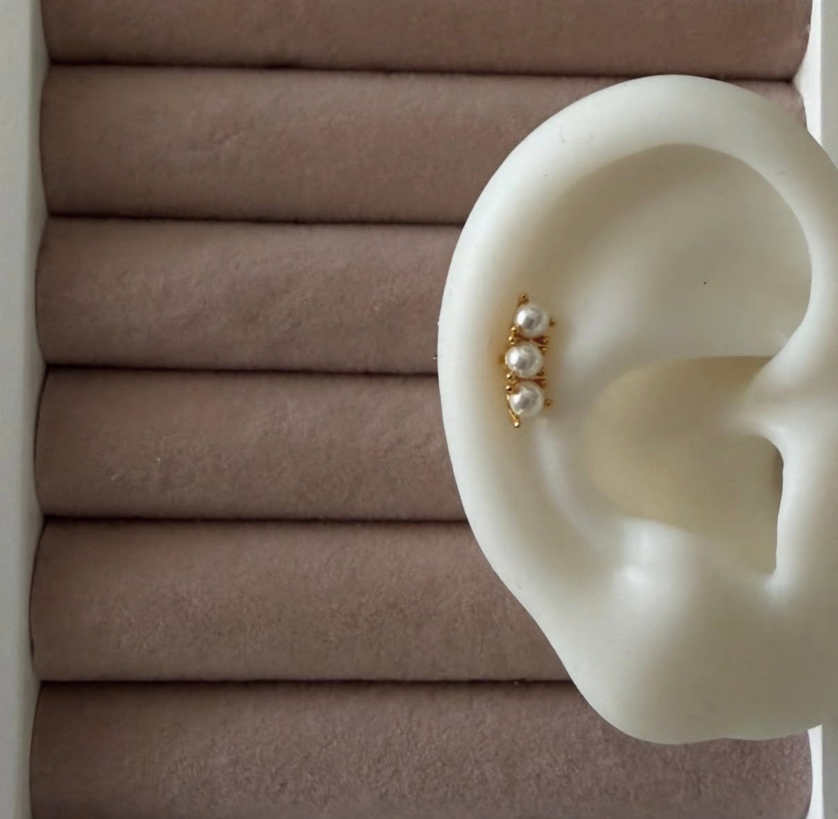 Juliette Tripe Pearl Stud Earring