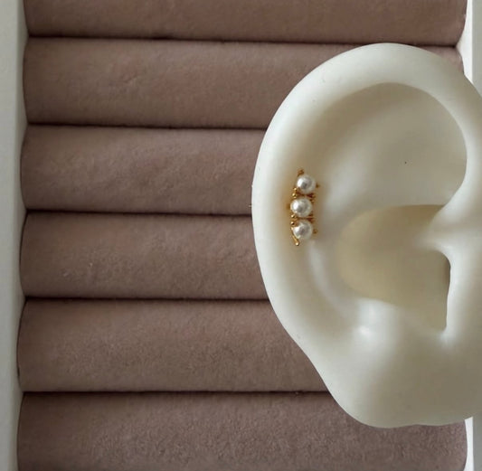 Juliette Tripe Pearl Stud Earring