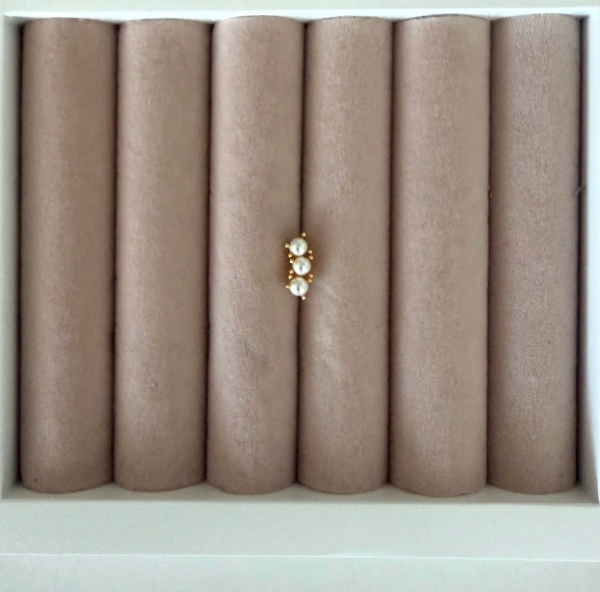 Juliette Tripe Pearl Stud Earring