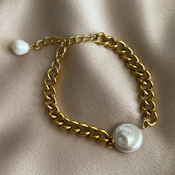 Aimee Pearl Stainless Steel Bracelet