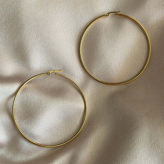 Adeline Large Stainless Steel Hoops