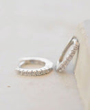 925 Silver Huggie Hoops with CZ
