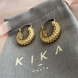 Gold Plated 925 Silver Speckled Hoops